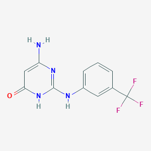 molecular formula C11H9F3N4O B1449757 6-氨基-2-{[3-(三氟甲基)苯基]氨基}嘧啶-4(3H)-酮 CAS No. 123375-89-3