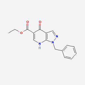molecular formula C16H15N3O3 B1449762 Ethyl 1-benzyl-4-hydroxy-1H-pyrazolo[3,4-b]pyridine-5-carboxylate CAS No. 30720-10-6