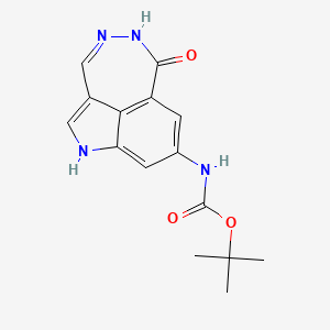 molecular formula C15H16N4O3 B1449767 8-N-Boc-氨基-1,5-二氢-[1,2]二氮杂菲[4,5,6-cd]吲哚-6-酮 CAS No. 731810-58-5