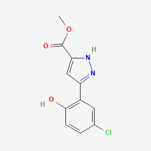 molecular formula C11H9ClN2O3 B1449778 Methyl 3-(5-chloro-2-hydroxyphenyl)-1H-pyrazole-5-carboxylate CAS No. 187225-50-9