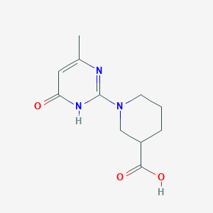 molecular formula C11H15N3O3 B1449779 1-(4-羟基-6-甲基嘧啶-2-基)哌啶-3-羧酸 CAS No. 1216234-17-1