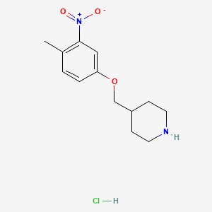 molecular formula C13H19ClN2O3 B1449795 4-((4-Methyl-3-nitrophenoxy)methyl)piperidine hydrochloride CAS No. 1406180-39-9