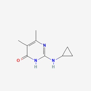molecular formula C9H13N3O B1449800 2-(cyclopropylamino)-5,6-dimethylpyrimidin-4(3H)-one CAS No. 1379811-68-3
