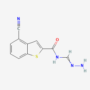 molecular formula C11H8N4OS B1449802 Benzo[b]thiophene-2-carboxamide, N-(aminoiminomethyl)-4-cyano- CAS No. 861218-37-3