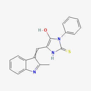 (5E)-2-Mercapto-5-[(2-methyl-1H-indol-3-YL)-methylene]-3-phenyl-3,5-dihydro-4H-imidazol-4-one