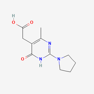 2-[4-Methyl-6-oxo-2-(pyrrolidin-1-yl)-1,6-dihydropyrimidin-5-yl]acetic acid