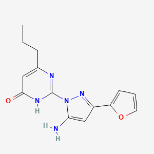 2-[5-amino-3-(2-furyl)-1H-pyrazol-1-yl]-6-propylpyrimidin-4(3H)-one