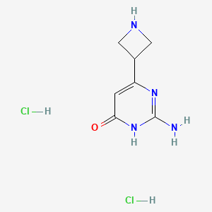 molecular formula C7H12Cl2N4O B1449824 2-Amino-6-(azetidin-3-yl)pyrimidin-4-ol dihydrochloride CAS No. 1361112-09-5