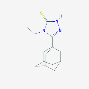 molecular formula C14H21N3S B144983 3H-1,2,4-Triazole-3-thione, 2,4-dihydro-4-ethyl-5-tricyclo(3.3.1.1(sup 3,7))dec-1-yl- CAS No. 139158-25-1