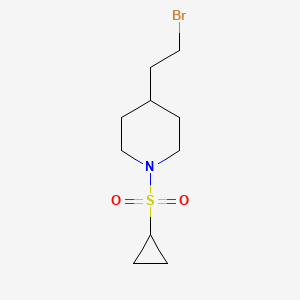 molecular formula C10H18BrNO2S B1449842 4-(2-Bromoethyl)-1-(cyclopropanesulfonyl)piperidine CAS No. 2005239-79-0