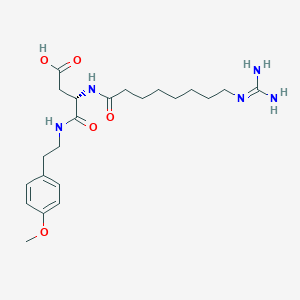 molecular formula C22H35N5O5 B144985 8-Guanidinooctanoyl-asp-2-(4-methoxyphenyl)ethylamide CAS No. 126631-86-5