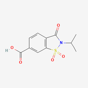 molecular formula C11H11NO5S B1449853 1,1,3-Trioxo-2-(propan-2-YL)-2,3-dihydro-1$L^{6},2-benzothiazole-6-carboxylic acid CAS No. 1082279-37-5