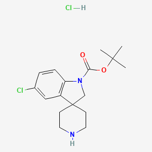 molecular formula C17H24Cl2N2O2 B1449861 叔丁基-5-氯代螺[吲哚啉-3,4'-哌啶]-1-羧酸盐盐酸盐 CAS No. 1188264-23-4