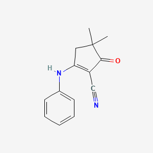 2-Anilino-4,4-dimethyl-5-oxocyclopent-1-ene-1-carbonitrile