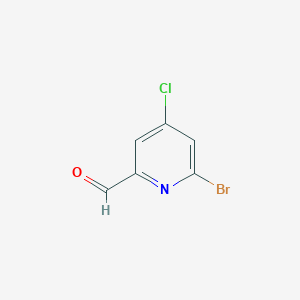 molecular formula C6H3BrClNO B1449886 6-溴-4-氯吡啶甲醛 CAS No. 1060811-19-9