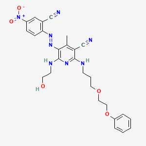 3-Pyridinecarbonitrile, 5-[(2-cyano-4-nitrophenyl)azo]-6-[(2-hydroxyethyl)amino]-4-methyl-2-[[3-(2-phenoxyethoxy)propyl]amino]-