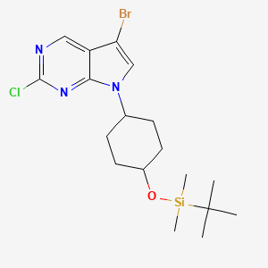 molecular formula C18H27BrClN3OSi B1449893 5-溴-7-[反式-4-(叔丁基二甲基甲硅烷基氧基)环己基]-2-氯-7H-吡咯并[2,3-d]嘧啶 CAS No. 1392804-15-7