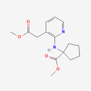 molecular formula C15H20N2O4 B1449903 1-(3-Methoxycarbonylmethyl-pyridin-2-ylamino)-cyclopentanecarboxylic acid methyl ester CAS No. 1419101-43-1