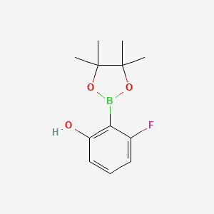 molecular formula C12H16BFO3 B1449906 3-Fluoro-2-(4,4,5,5-tetramethyl-1,3,2-dioxaborolan-2-YL)phenol CAS No. 1534369-41-9