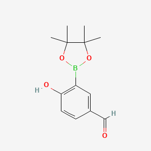 molecular formula C13H17BO4 B1449911 4-Hydroxy-3-(4,4,5,5-tetramethyl-1,3,2-dioxaborolan-2-YL)benzaldehyde CAS No. 1823104-80-8