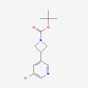 molecular formula C13H17BrN2O2 B1449927 叔丁基 3-(5-溴吡啶-3-基)氮杂环丁烷-1-羧酸酯 CAS No. 1392803-79-0