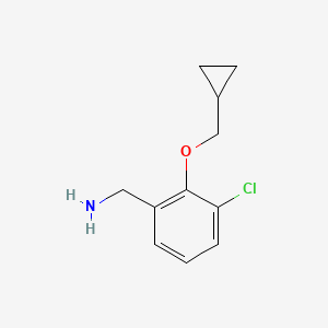 molecular formula C11H14ClNO B1449932 3-Chloro-2-cyclopropylmethoxybenzylamine CAS No. 1565609-02-0