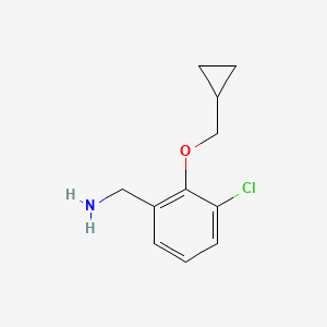 molecular formula C11H14ClNO B1449932 3-Chloro-2-cyclopropylmethoxy-benzylamine CAS No. 1565609-02-0