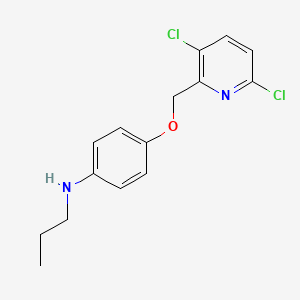 B14499344 4-[(3,6-Dichloropyridin-2-yl)methoxy]-N-propylaniline CAS No. 63843-24-3