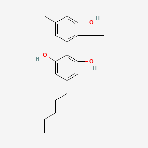 molecular formula C21H28O3 B14499459 2'-(2-Hydroxypropan-2-yl)-5'-methyl-4-pentyl[1,1'-biphenyl]-2,6-diol CAS No. 63839-82-7