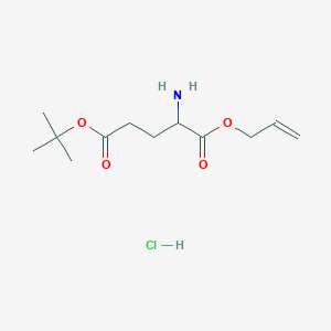 molecular formula C12H22ClNO4 B1449975 5-O-Tert-butyl 1-O-prop-2-enyl 2-aminopentanedioate;hydrochloride CAS No. 1009669-67-3