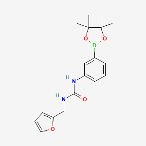 molecular formula C18H23BN2O4 B1449986 1-(Furan-2-ylmethyl)-3-(3-(4,4,5,5-tetramethyl-1,3,2-dioxaborolan-2-yl)phenyl)urea CAS No. 874299-16-8