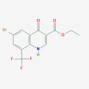 molecular formula C13H9BrF3NO3 B1450009 6-溴-4-羟基-8-(三氟甲基)喹啉-3-羧酸乙酯 CAS No. 228728-39-0