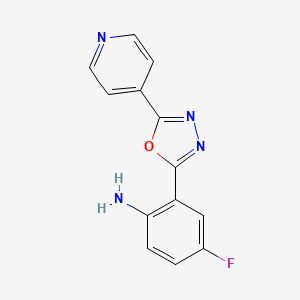 4-Fluoro-2-(5-pyridin-4-YL-1,3,4-oxadiazol-2-YL)aniline