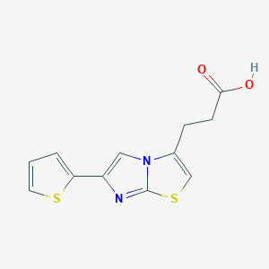 molecular formula C12H10N2O2S2 B1450013 3-[6-(2-Thienyl)imidazo[2,1-b][1,3]thiazol-3-yl]propanoic acid CAS No. 1040631-73-9