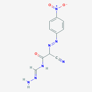 molecular formula C10H9N7O3 B14500133 2-cyano-N-[(E)-hydrazinylidenemethyl]-2-[(4-nitrophenyl)diazenyl]acetamide 