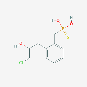 molecular formula C10H14ClO3PS B14500135 1-Chloro-3-[2-(dihydroxyphosphinothioylmethyl)phenyl]propan-2-ol CAS No. 63264-51-7