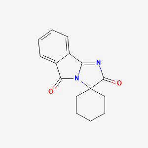 molecular formula C15H14N2O2 B14500161 Spiro[cyclohexane-1,3'-[3H]imidazo[2,1-a]isoindole]-2',5'-dione CAS No. 63081-38-9