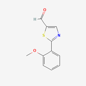 molecular formula C11H9NO2S B1450018 2-(2-Methoxyphenyl)-1,3-thiazole-5-carbaldehyde CAS No. 915923-15-8