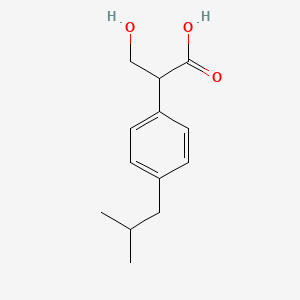 molecular formula C13H18O3 B14500191 3-hydroxy-2-[4-(2-methylpropyl)phenyl]propanoic Acid CAS No. 64730-72-9