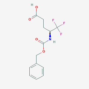 molecular formula C13H14F3NO4 B1450023 (4S)-4-{[(苄氧基)羰基]氨基}-5,5,5-三氟戊酸 CAS No. 1846630-71-4