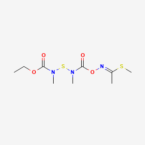 molecular formula C9H17N3O4S2 B14500262 2,4,8-Trimethyl-5-oxo-6-oxa-3,9-dithia-2,4,7-triazadec-7-enoic acid ethyl ester CAS No. 64028-99-5