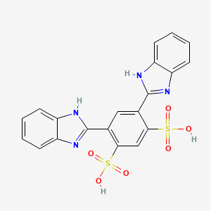 molecular formula C20H14N4O6S2 B14500273 4,6-Bis(1H-benzimidazol-2-yl)benzene-1,3-disulfonic acid CAS No. 63254-91-1