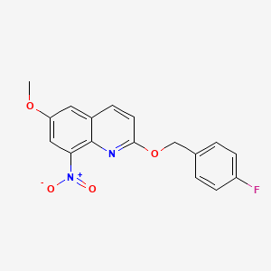 B14500339 2-[p-Fluorobenzyloxy]-6-methoxy-8-nitroquinoline CAS No. 63624-45-3