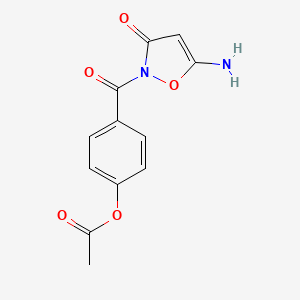 molecular formula C12H10N2O5 B1450034 4-[(5-amino-3-oxoisoxazol-2(3H)-yl)carbonyl]phenyl acetate CAS No. 2096987-45-8