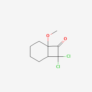 molecular formula C9H12Cl2O2 B14500354 8,8-Dichloro-6-methoxybicyclo[4.2.0]octan-7-one CAS No. 64109-94-0