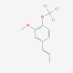 molecular formula C11H11Cl3O2 B14500376 2-Methoxy-4-(prop-1-en-1-yl)-1-(trichloromethoxy)benzene CAS No. 63707-58-4