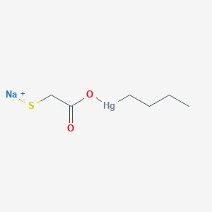 molecular formula C6H11HgNaO2S B14500397 Mercurate(1-), butyl(mercaptoacetato(2-)-O,S-), sodium CAS No. 64048-05-1