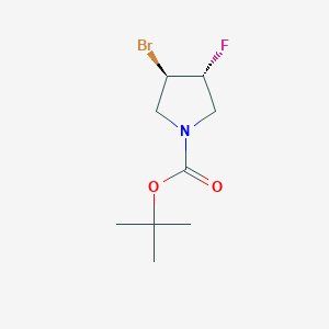 molecular formula C9H15BrFNO2 B1450050 Tert-butyl trans-3-bromo-4-fluoropyrrolidine-1-carboxylate CAS No. 1818847-67-4