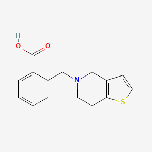 molecular formula C15H15NO2S B14500579 2-[(6,7-Dihydrothieno[3,2-c]pyridin-5(4H)-yl)methyl]benzoic acid CAS No. 63135-34-2