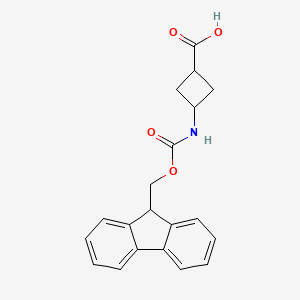 molecular formula C20H19NO4 B1450060 3-({[(9H-芴-9-基)甲氧基]羰基}氨基)环丁烷-1-羧酸 CAS No. 1935557-50-8